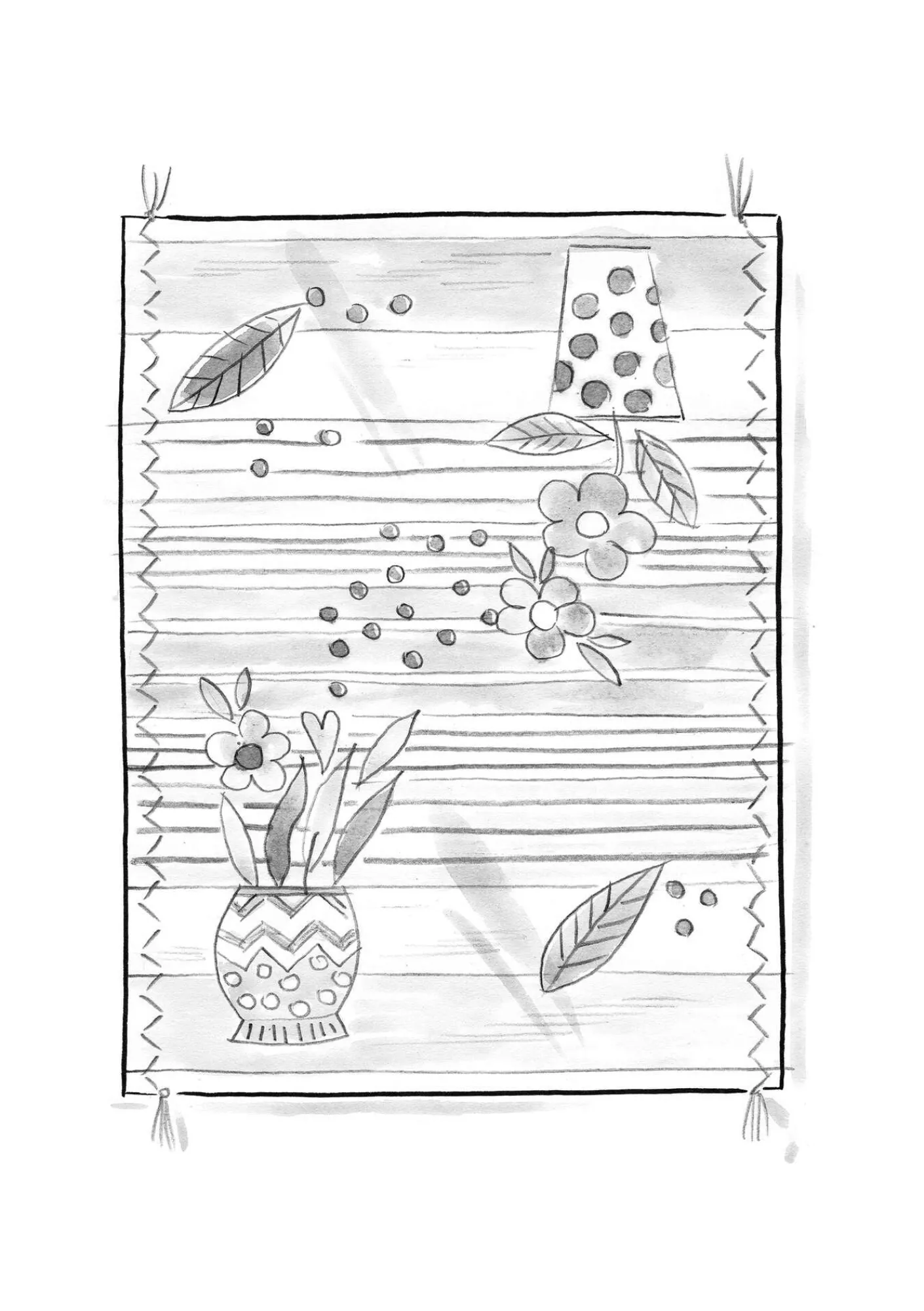 Broderad matta "Flower bed" i ekologisk bomull-Gudrun Sjödén Online