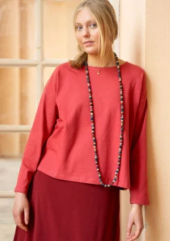 Enfärgad top i ekologisk bomull-Gudrun Sjödén