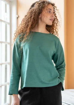 Enfärgad top i ekologisk bomull-Gudrun Sjödén New