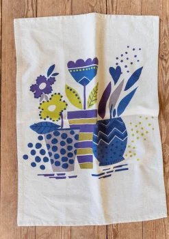 Kökshandduk "Flower pots" i ekologisk bomull-Gudrun Sjödén Clearance