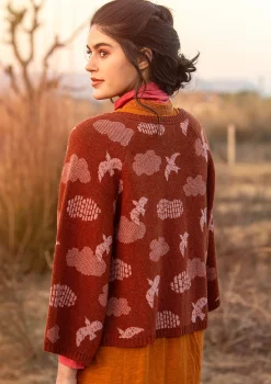 Kofta "Flyttfågel" i återvunnen ullmix/ återvunnen bomull-Gudrun Sjödén