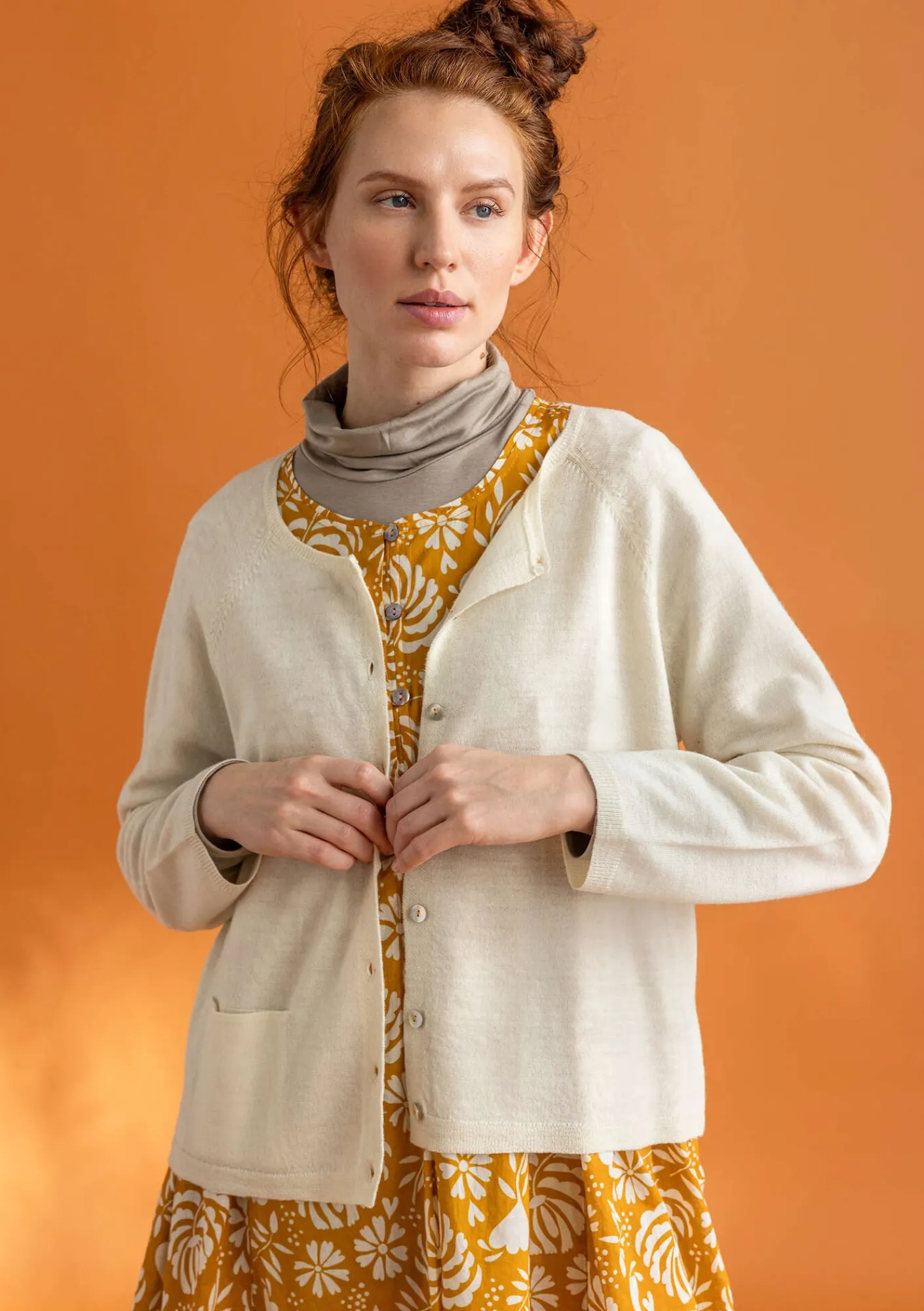 Kofta i ekologisk ull-Gudrun Sjödén