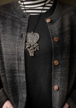 Långkofta "Eckerö" i effektfärgad ull-Gudrun Sjödén Clearance