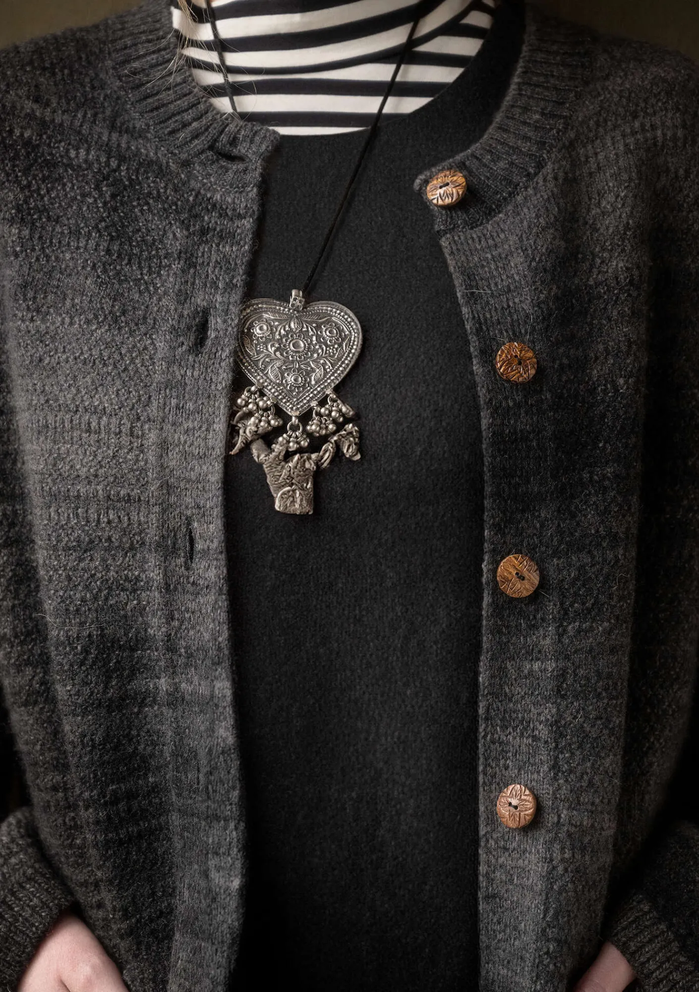 Långkofta "Eckerö" i effektfärgad ull-Gudrun Sjödén Clearance