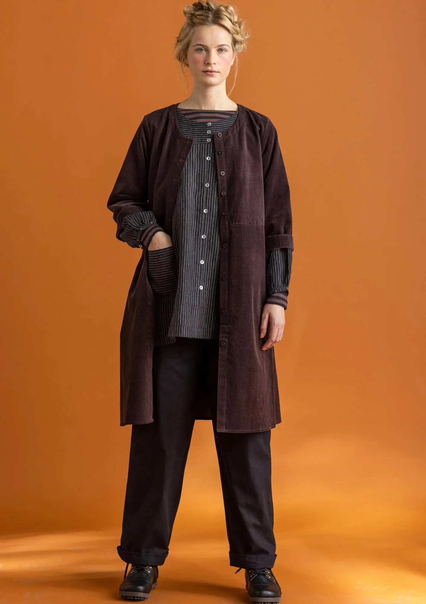 Manchesterklänning i ekologisk bomull/elastan-Gudrun Sjödén Hot