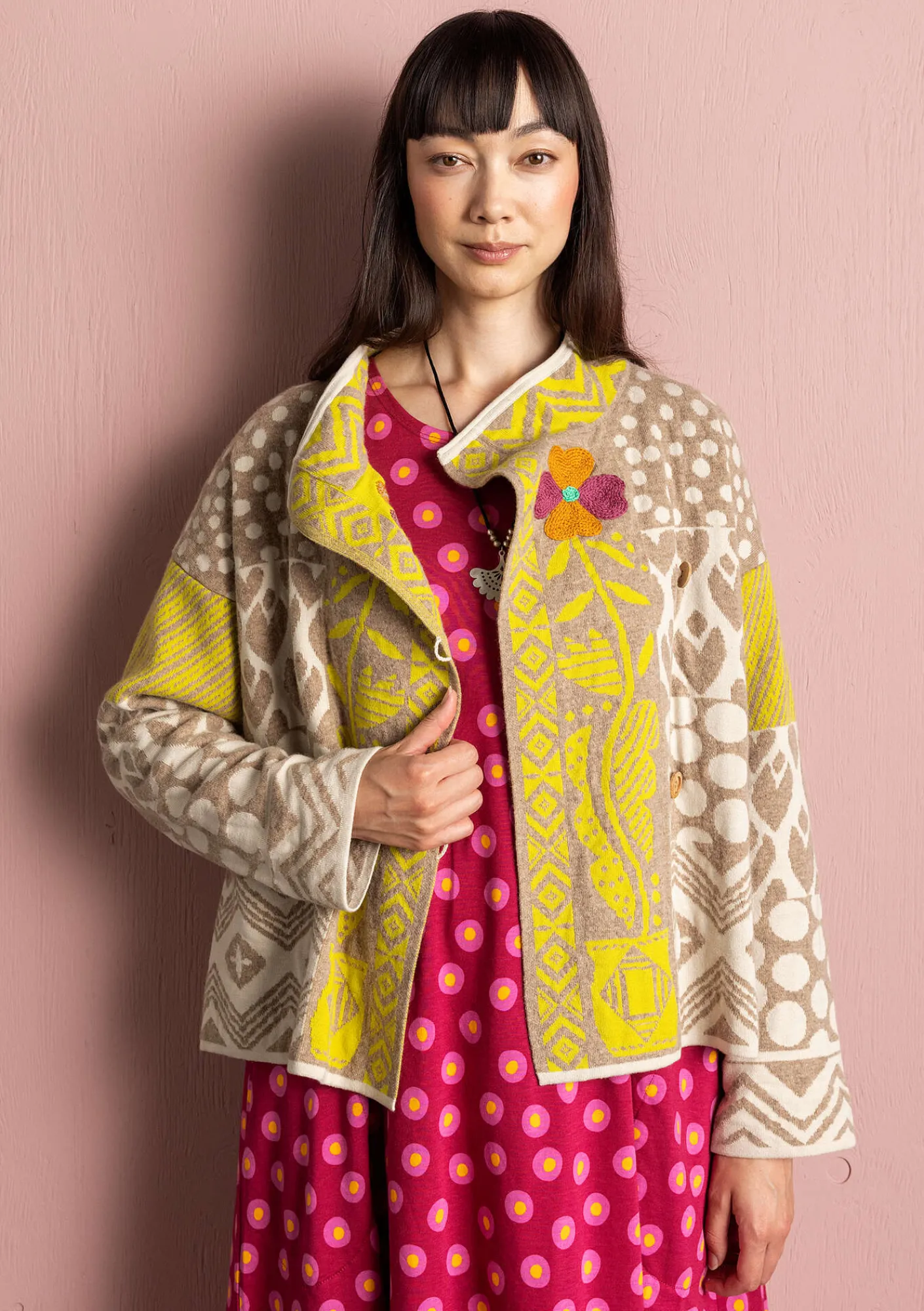 Omlottkofta "Viktoria" i lammull/bomull-Gudrun Sjödén Online