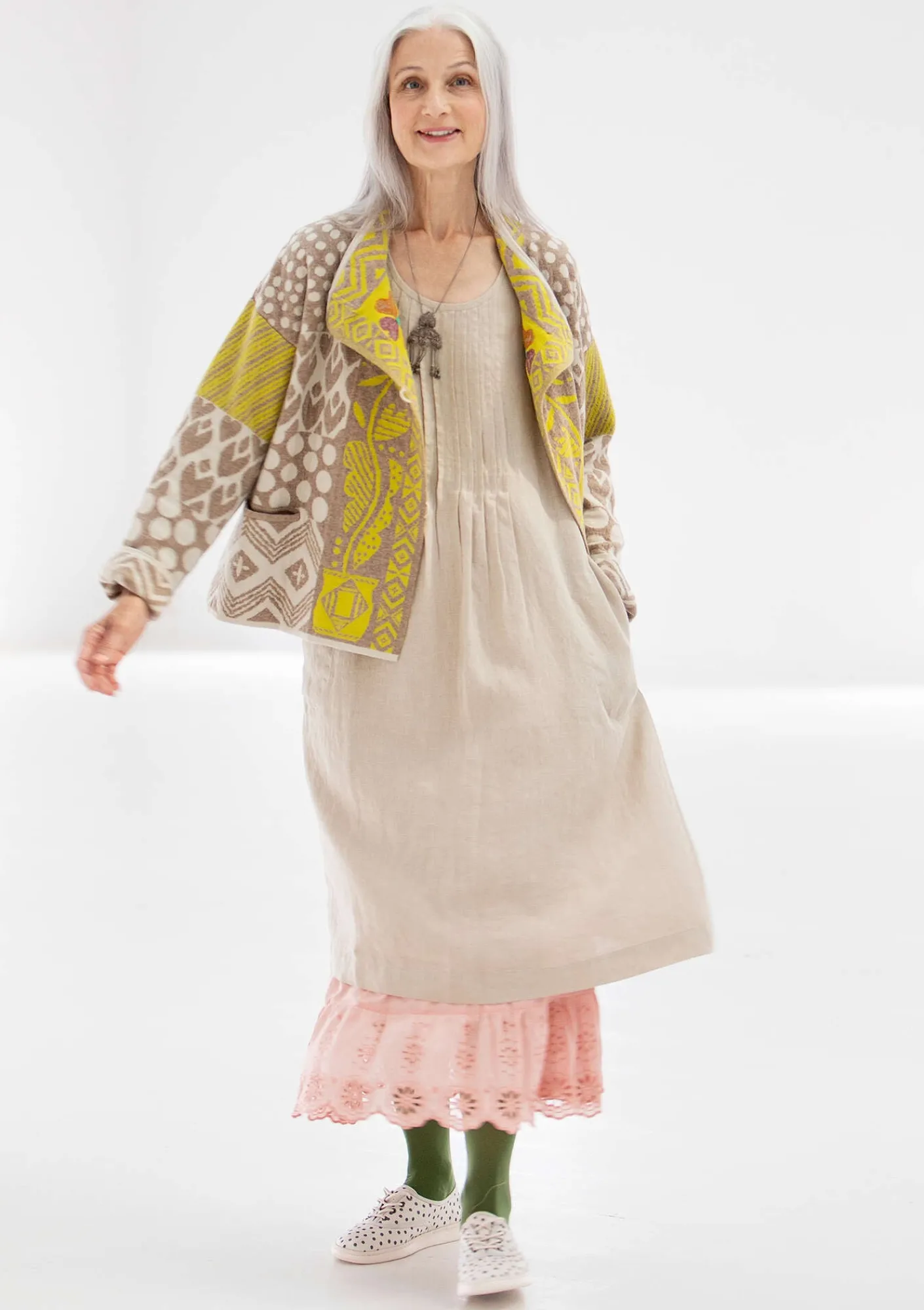 Omlottkofta "Viktoria" i lammull/bomull-Gudrun Sjödén Online