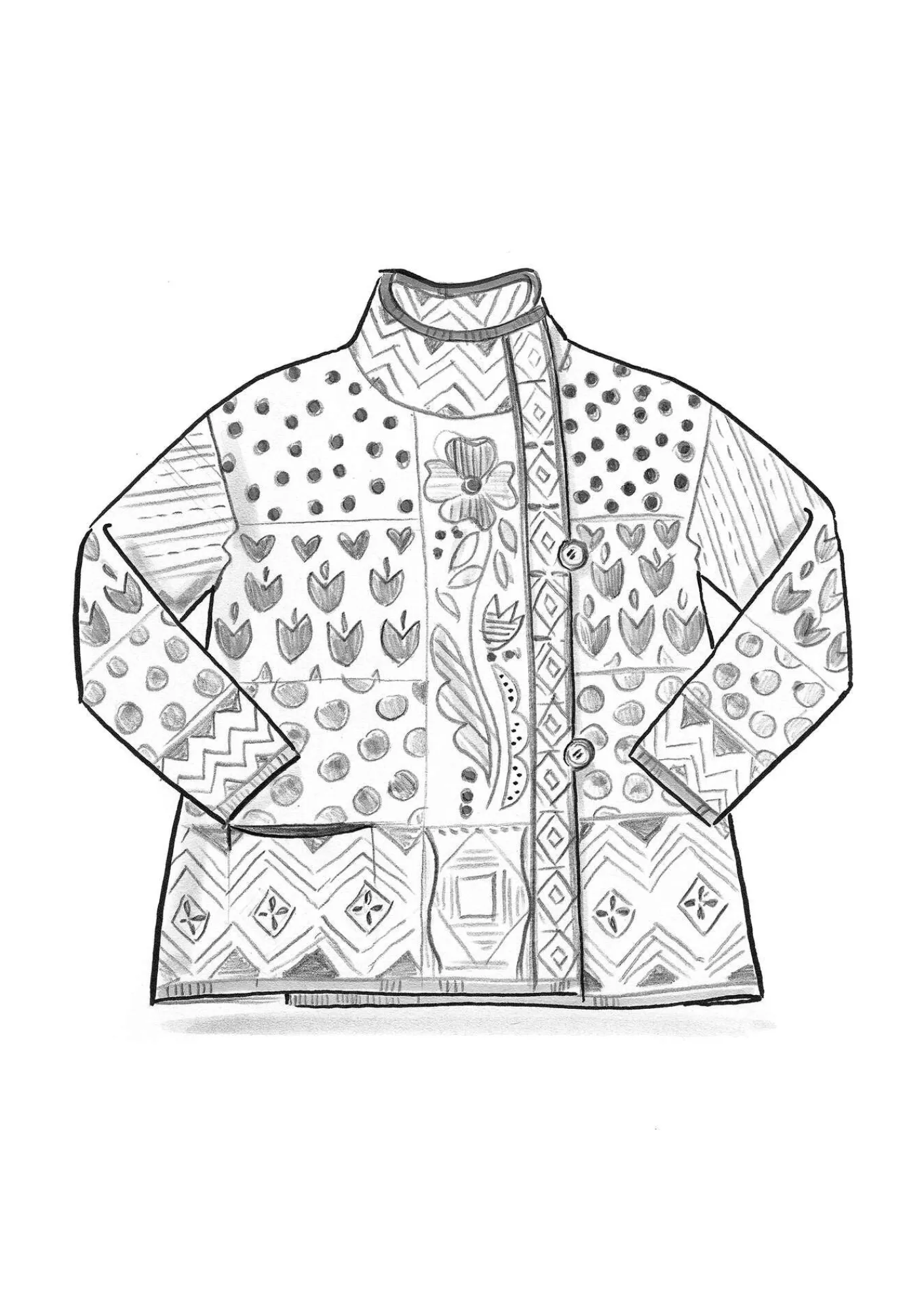 Omlottkofta "Viktoria" i lammull/bomull-Gudrun Sjödén Online