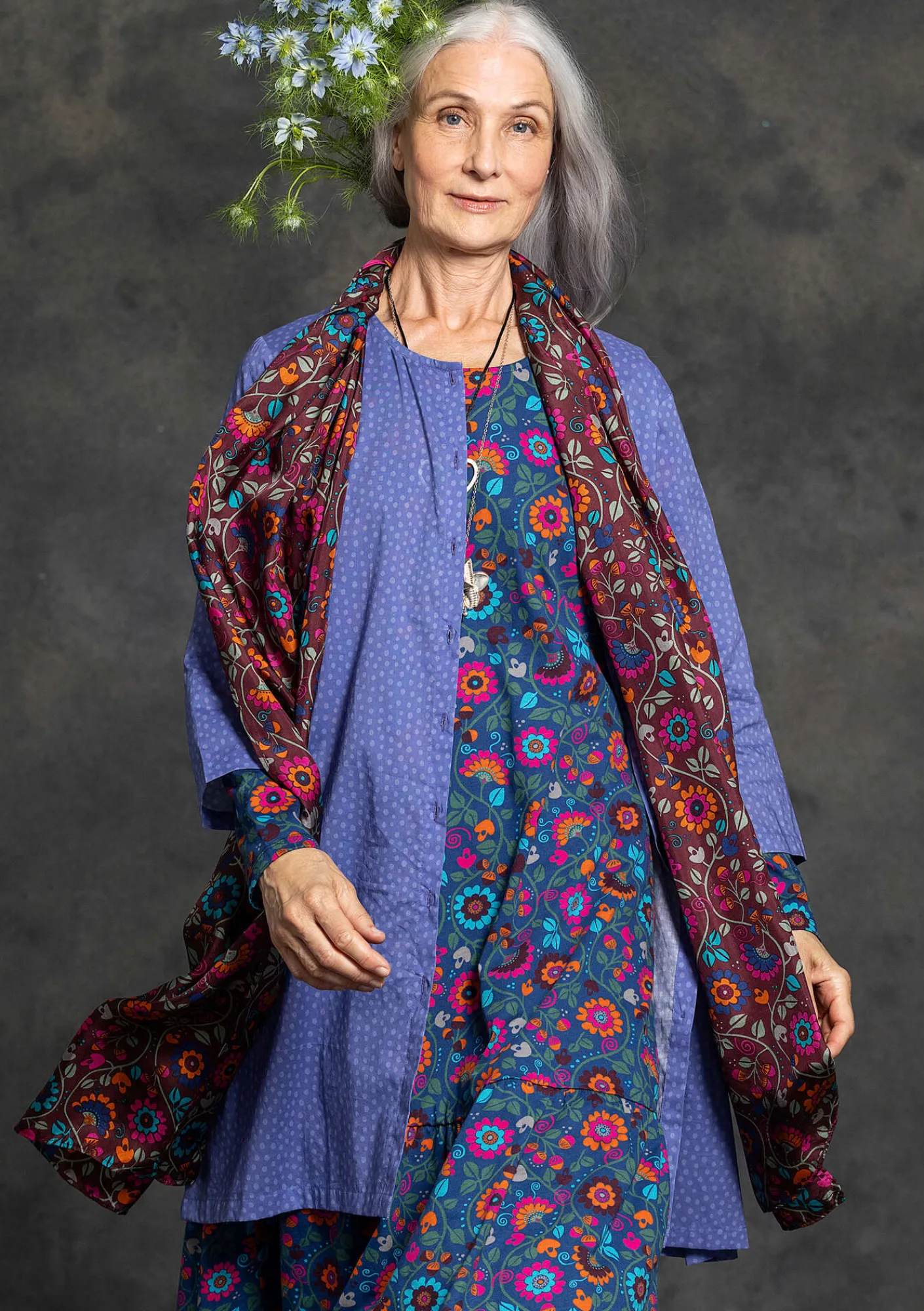 Sjal "Rupangi" i siden-Gudrun Sjödén New