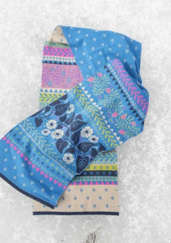 Stickad halsduk "Borealis" i ekologisk och återvunnen bomull/ull-Gudrun Sjödén