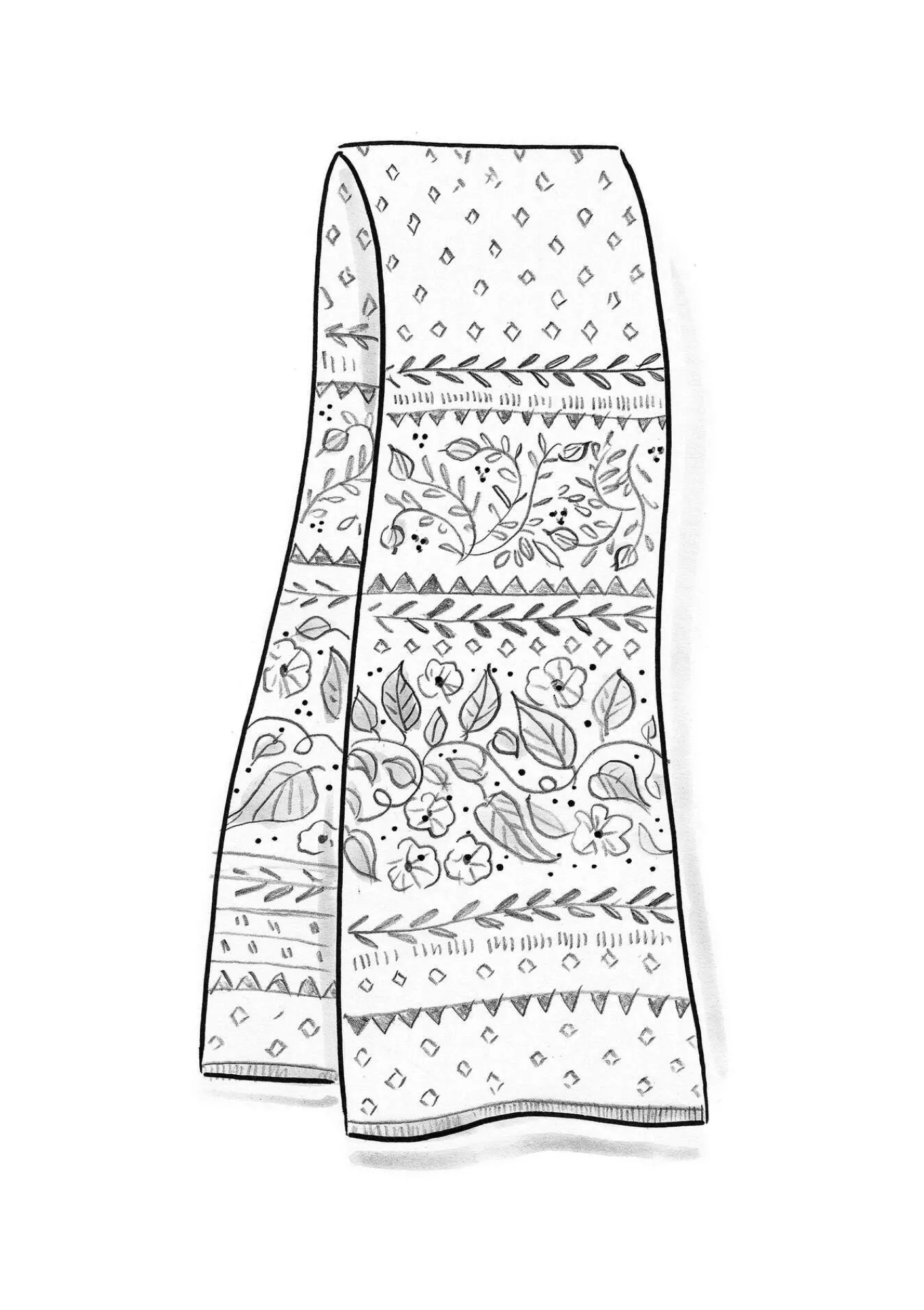 Stickad halsduk "Borealis" i ekologisk och återvunnen bomull/ull-Gudrun Sjödén