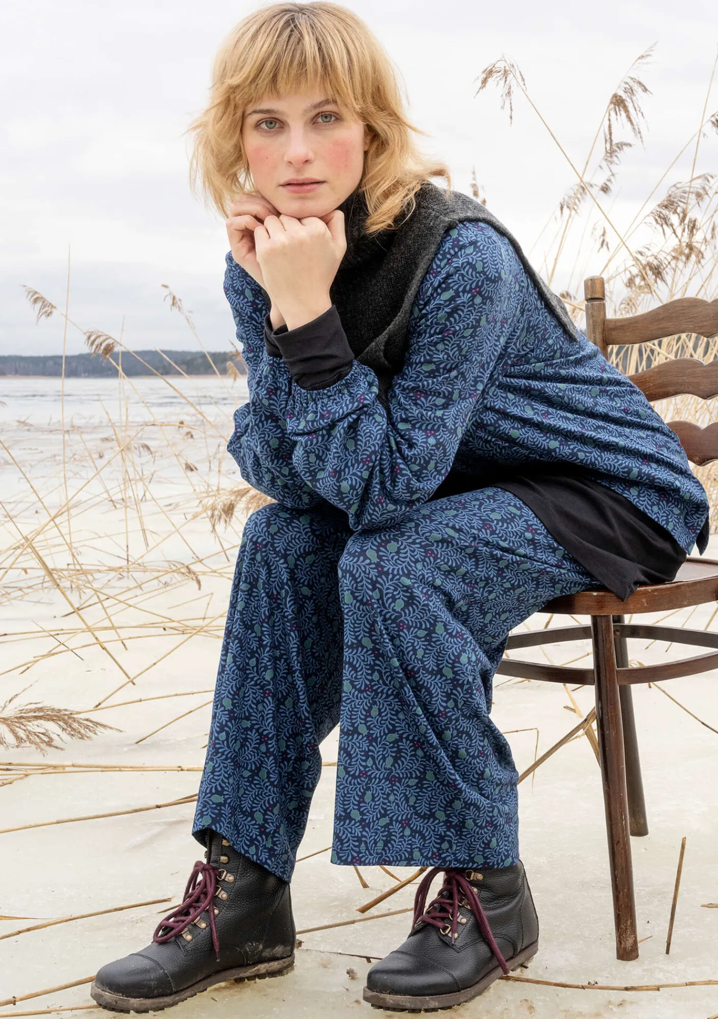 Trikåbyxa "Aurora" i ekologisk bomull/modal/elastan-Gudrun Sjödén Sale