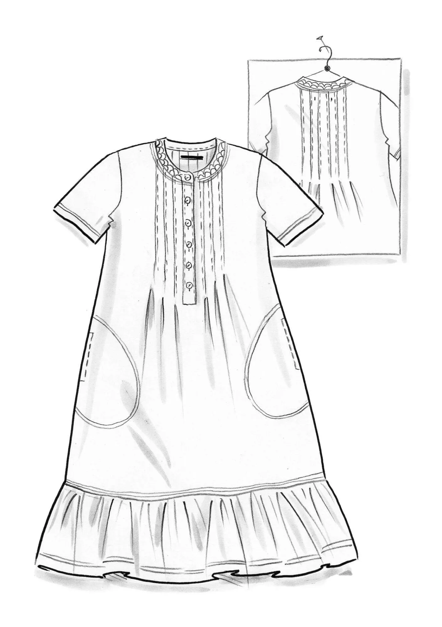 Trikåklänning i ekologisk bomull-Gudrun Sjödén Online