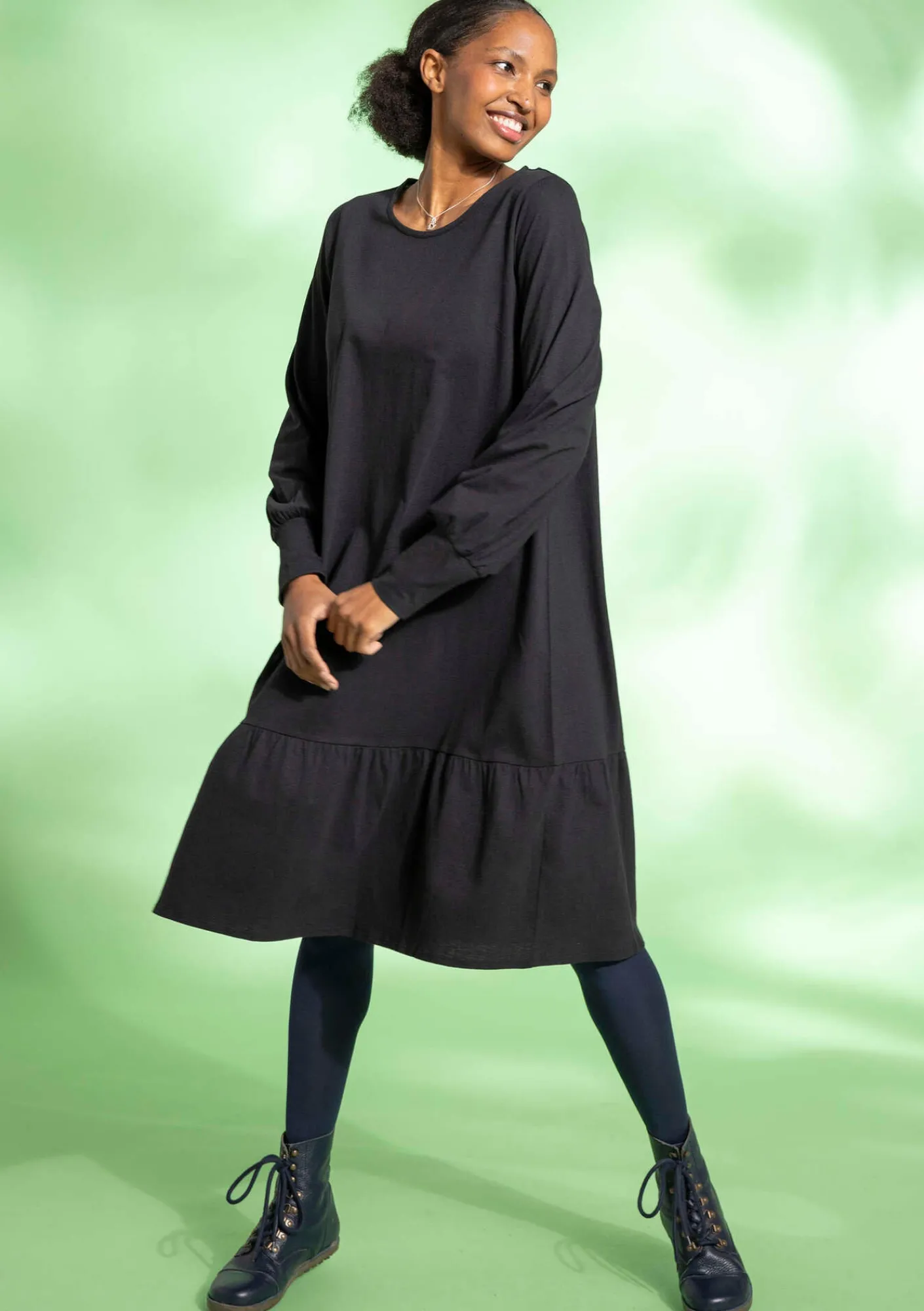 Trikåklänning i ekologisk bomull/lin-Gudrun Sjödén Sale