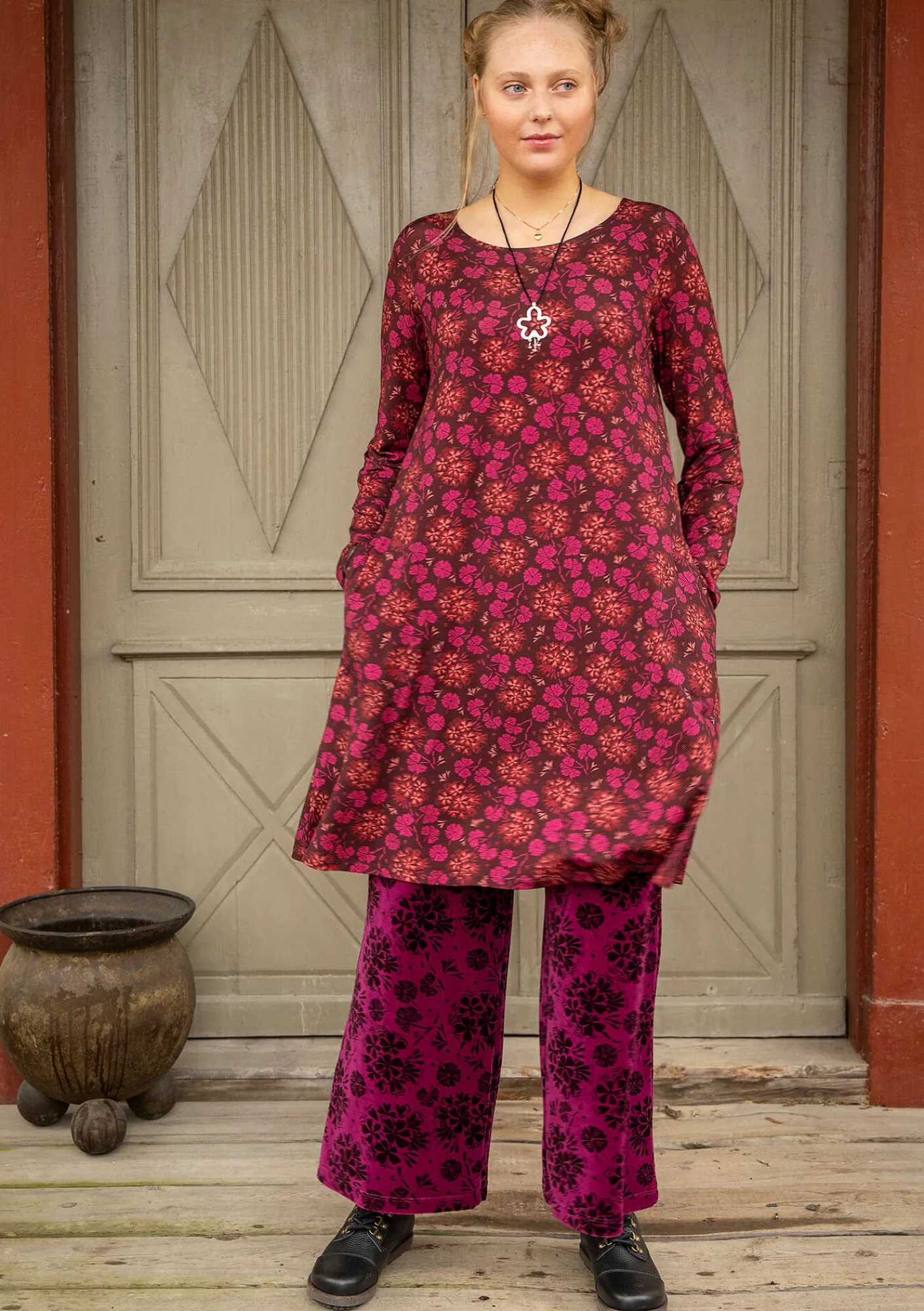 Trikåklänning "Pelargon" i lyocell/elastan-Gudrun Sjödén