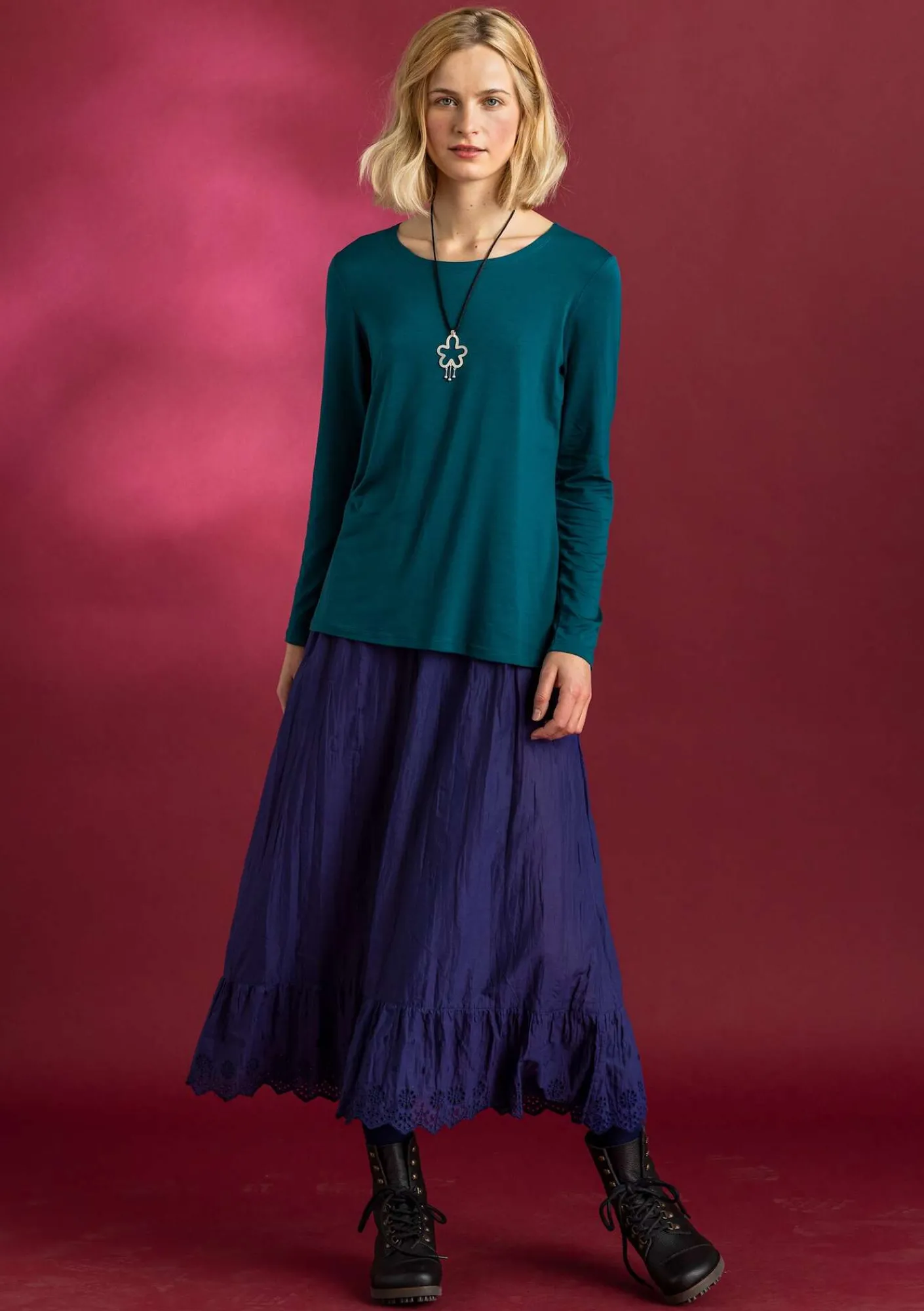 Trikåtop "Helga" i lyocell/elastan-Gudrun Sjödén Outlet