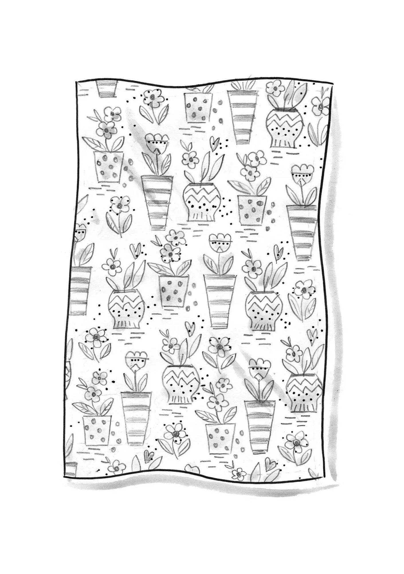 Vaxduk "Flower pots" i ekologisk bomull-Gudrun Sjödén Hot