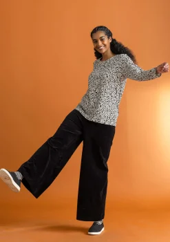 Velourbyxor i ekologisk bomull/återvunnen polyester-Gudrun Sjödén Discount