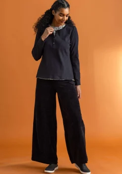 Velourbyxor i ekologisk bomull/återvunnen polyester-Gudrun Sjödén Discount