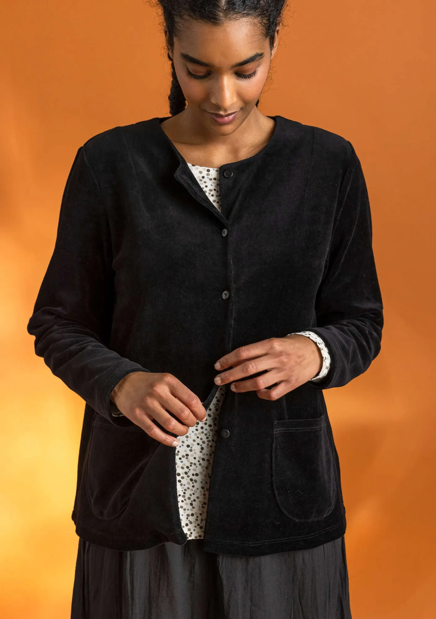 Velourkofta i ekologisk bomull/återvunnen polyester-Gudrun Sjödén Outlet