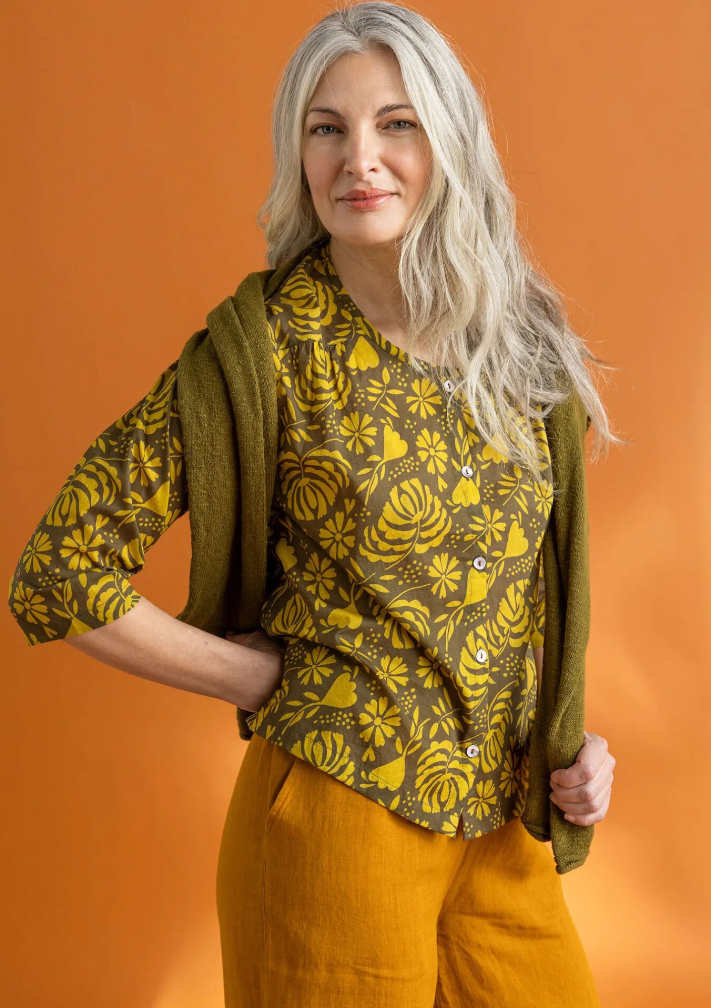 Vävd blus ”Hedda” i ekologisk bomull-Gudrun Sjödén Best