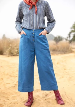 Vävd byxa i lin/ekologisk bomull-Gudrun Sjödén New