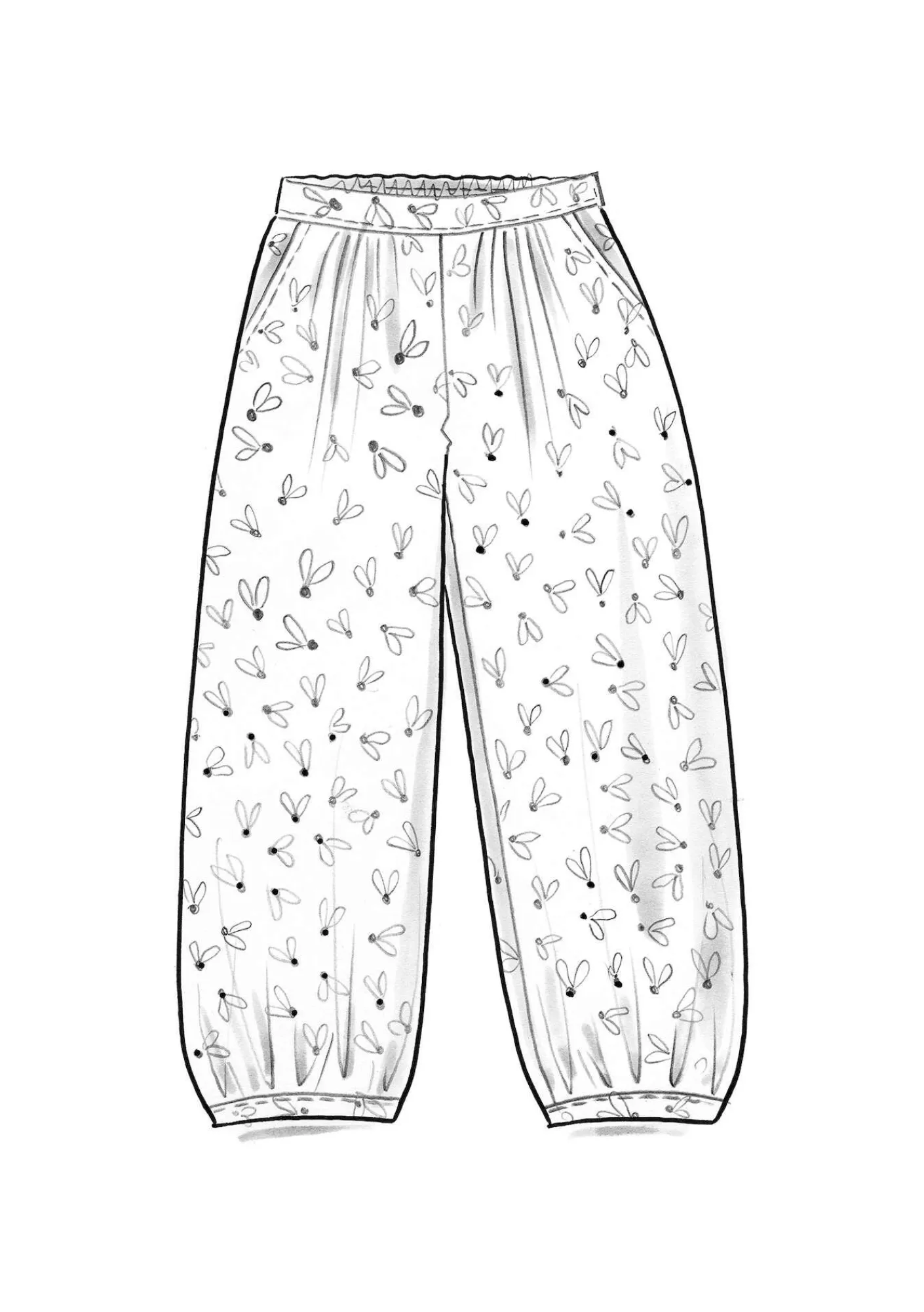 Vävd byxa "Mud" i ekologisk bomull-Gudrun Sjödén