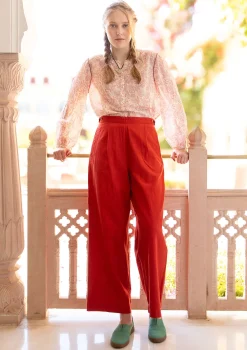 Vävd byxa "Stina" i ekologisk bomull-Gudrun Sjödén Clearance