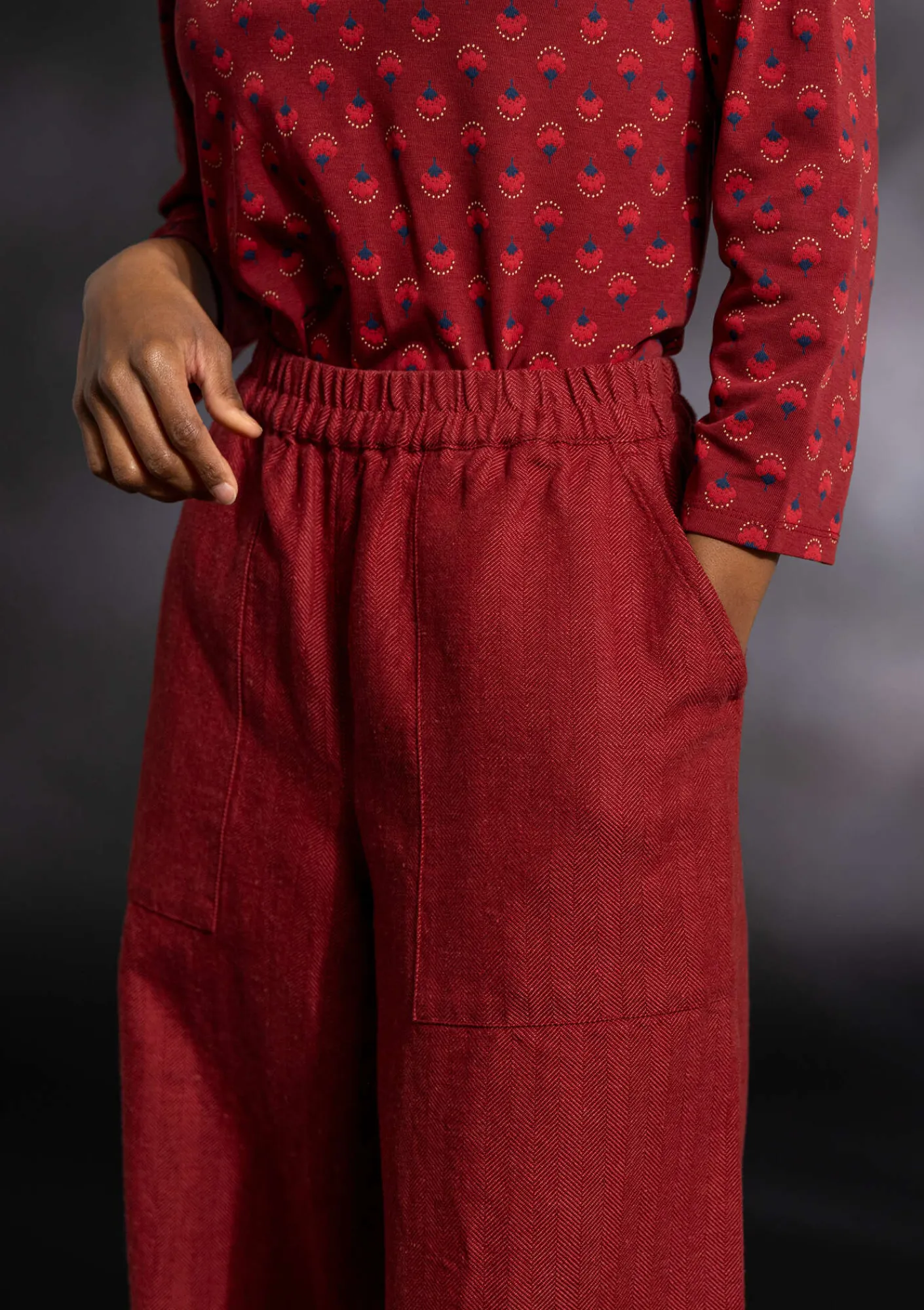 Vävd byxa "Woodland" i ekologisk bomull/lin-Gudrun Sjödén Best