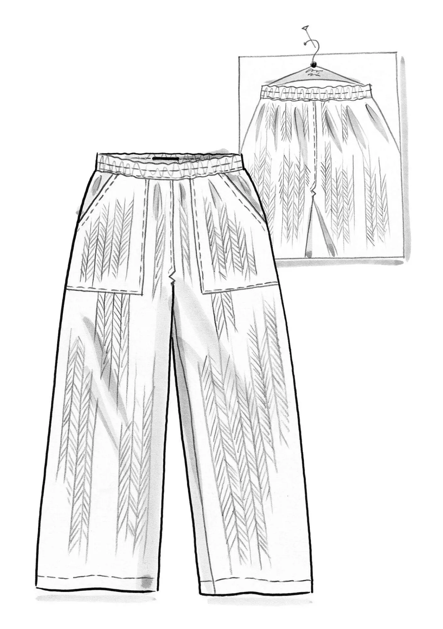 Vävd byxa "Woodland" i ekologisk bomull/lin-Gudrun Sjödén Best