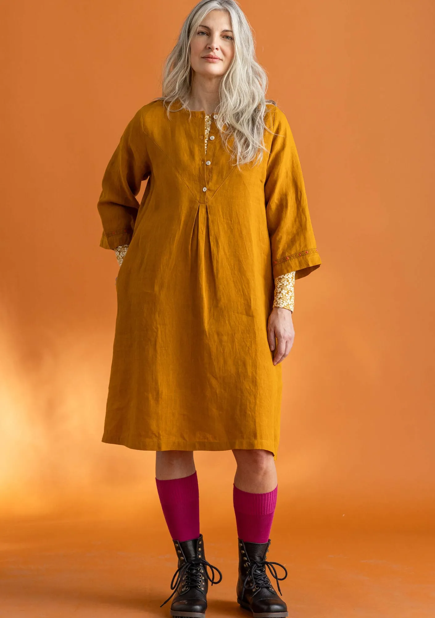 Vävd klänning ”Asta” i lin-Gudrun Sjödén Sale