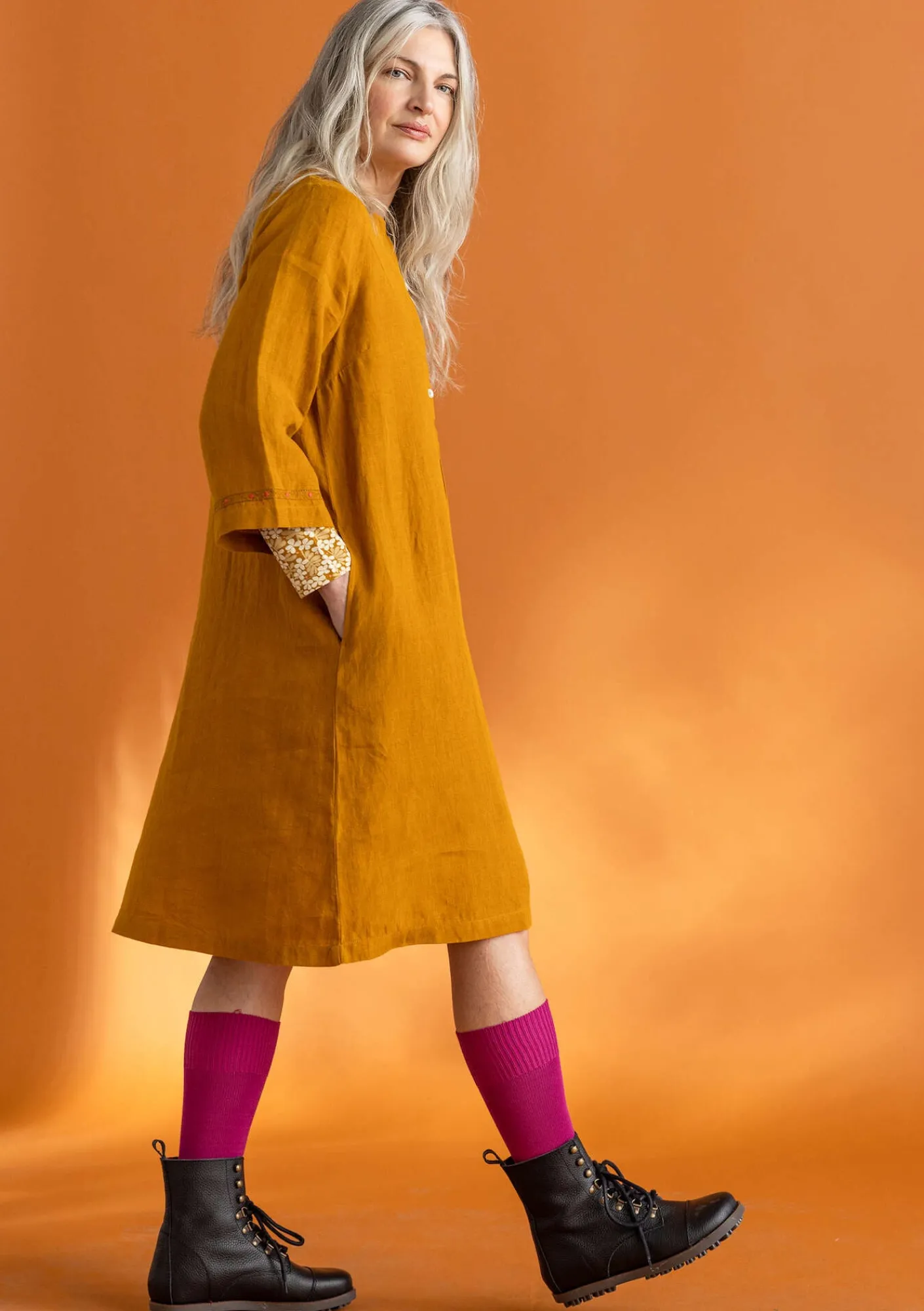 Vävd klänning ”Asta” i lin-Gudrun Sjödén Sale