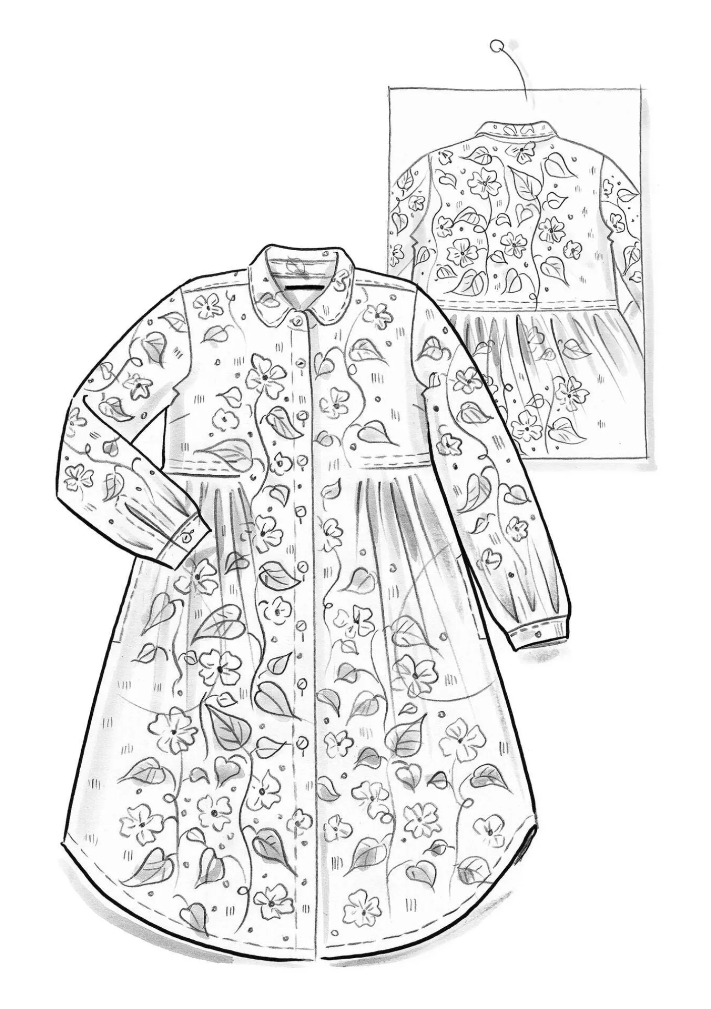 Vävd klänning "Borealis" i ekologisk bomull-Gudrun Sjödén New