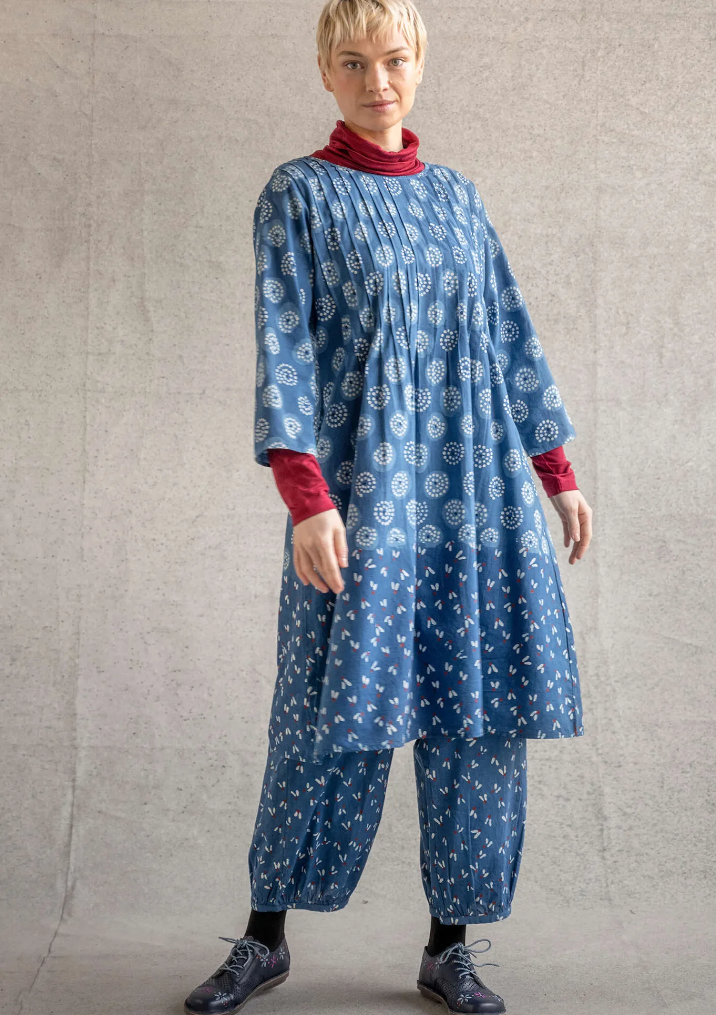 Vävd klänning "Clay" i ekologisk bomull-Gudrun Sjödén New