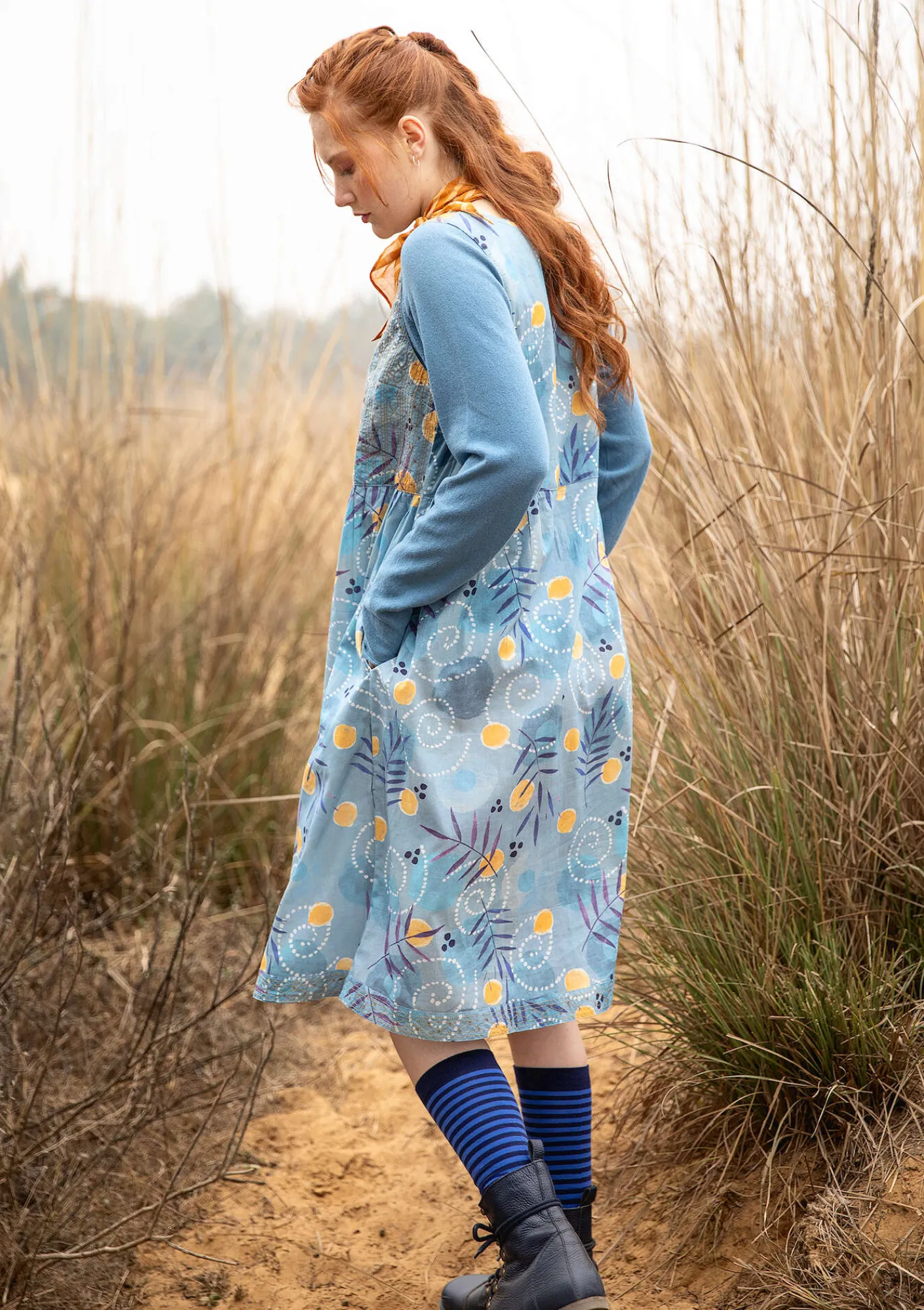 Vävd klänning "Embla" i ekologisk bomull-Gudrun Sjödén Discount