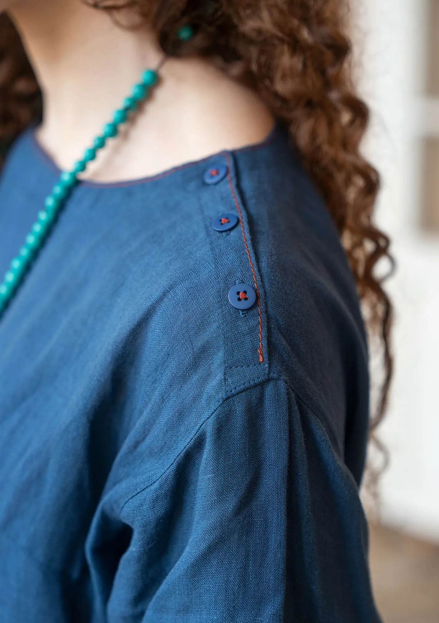 Vävd klänning i lin-Gudrun Sjödén