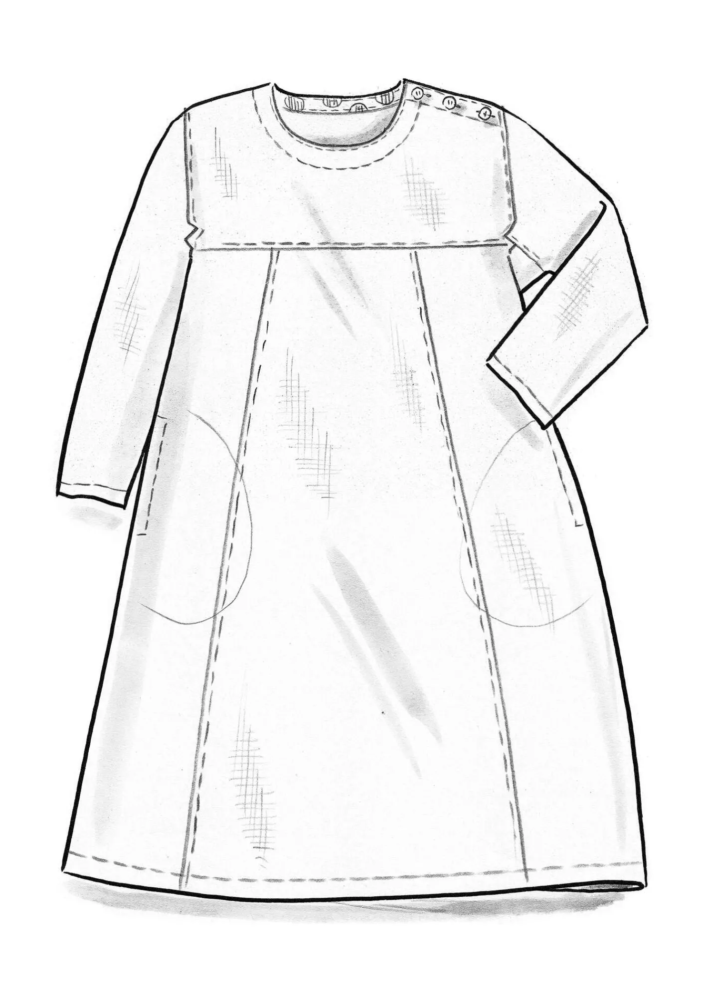 Vävd klänning i lin-Gudrun Sjödén