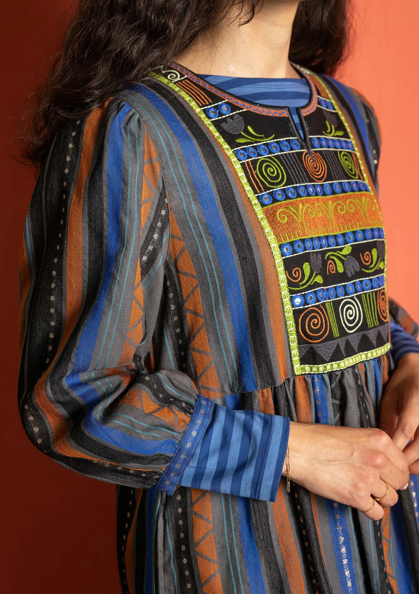 Vävd klänning "Jaipur" i ull/bomull-Gudrun Sjödén