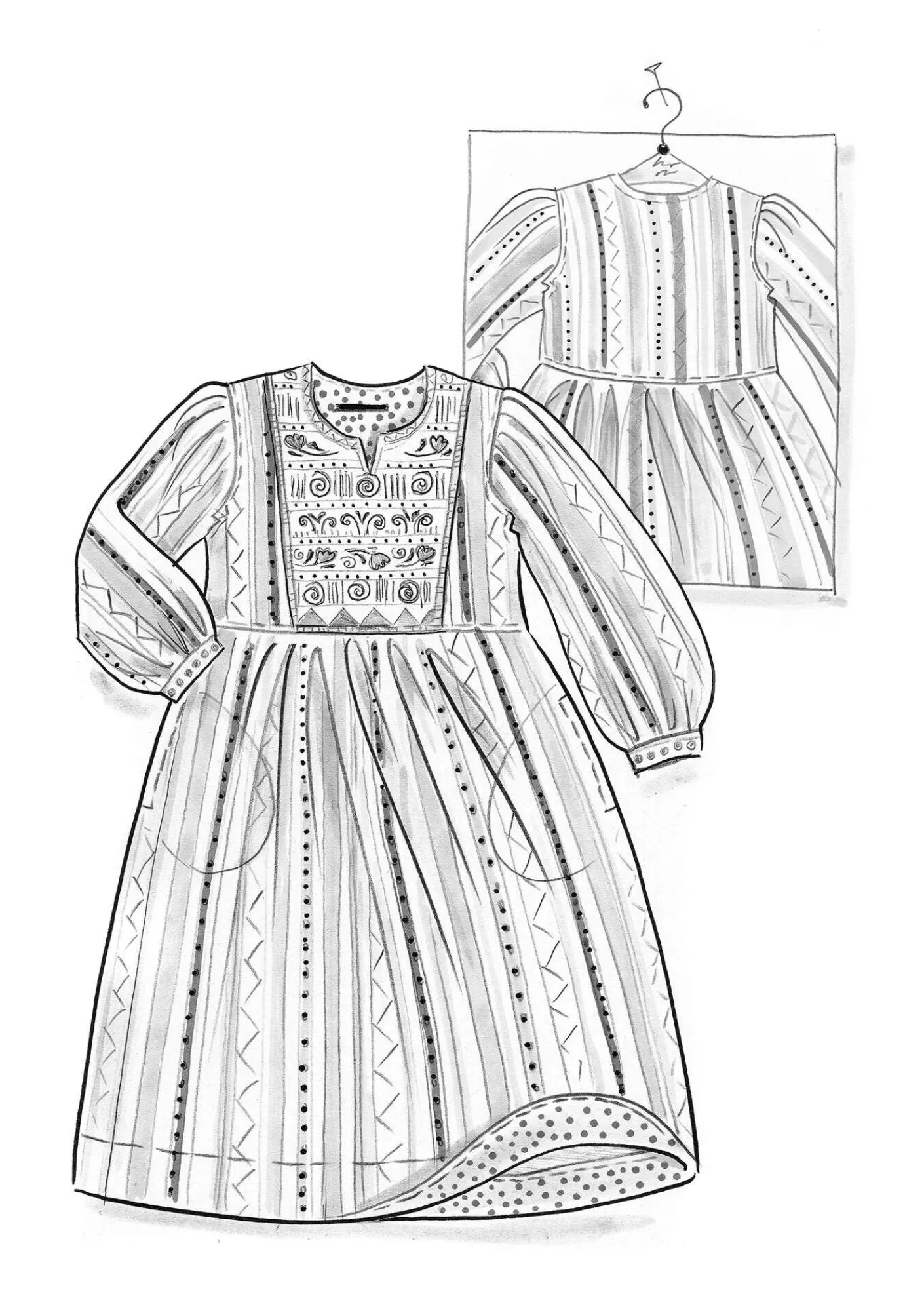 Vävd klänning "Jaipur" i ull/bomull-Gudrun Sjödén