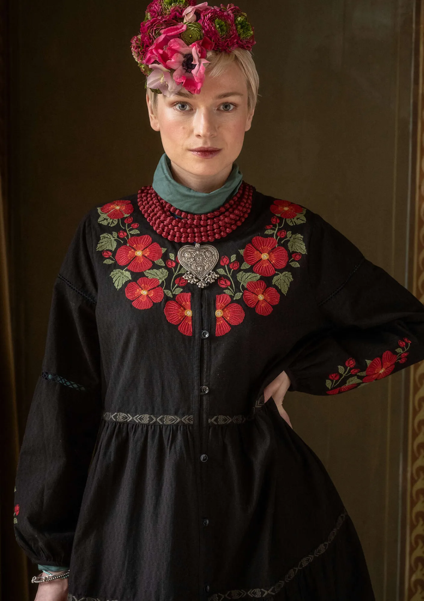 Vävd klänning "Åland" i ekologisk bomull-Gudrun Sjödén