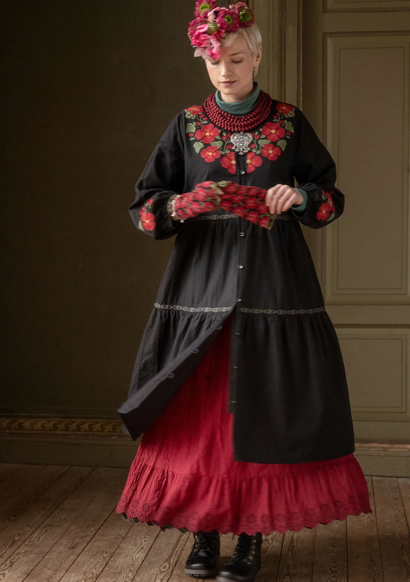 Vävd klänning "Åland" i ekologisk bomull-Gudrun Sjödén