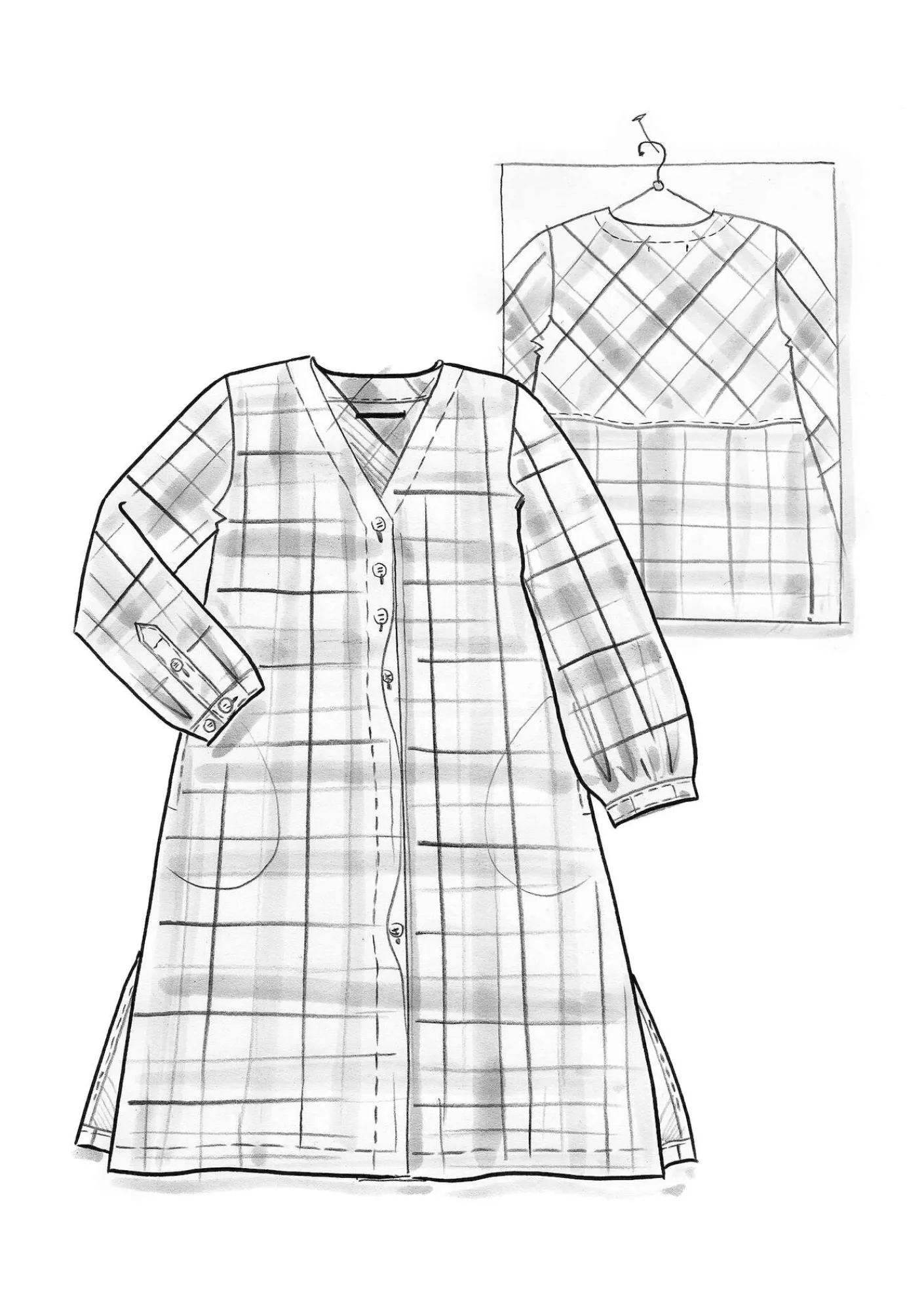 Vävd klänning "Skagen" i ekologisk bomull-Gudrun Sjödén Best