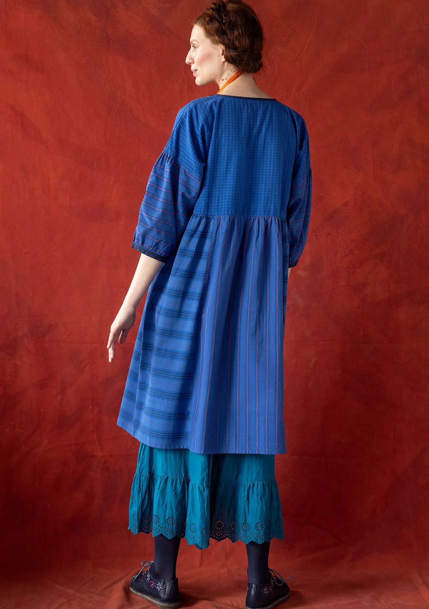 Vävd klänning "Sofia" i ekologisk bomull-Gudrun Sjödén New