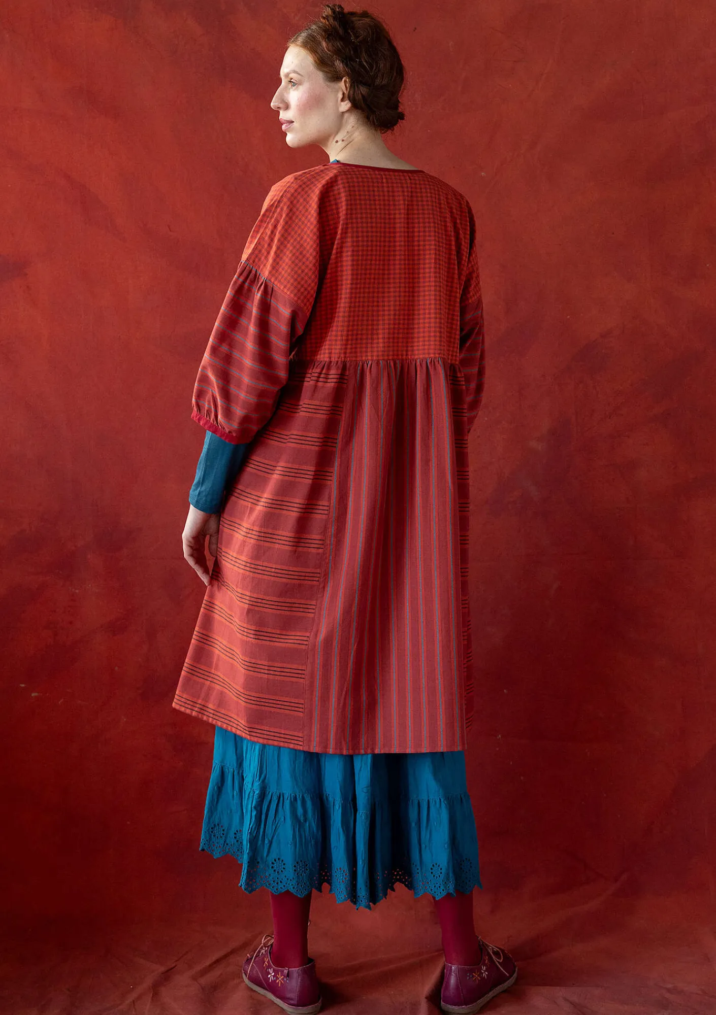 Vävd klänning "Sofia" i ekologisk bomull-Gudrun Sjödén