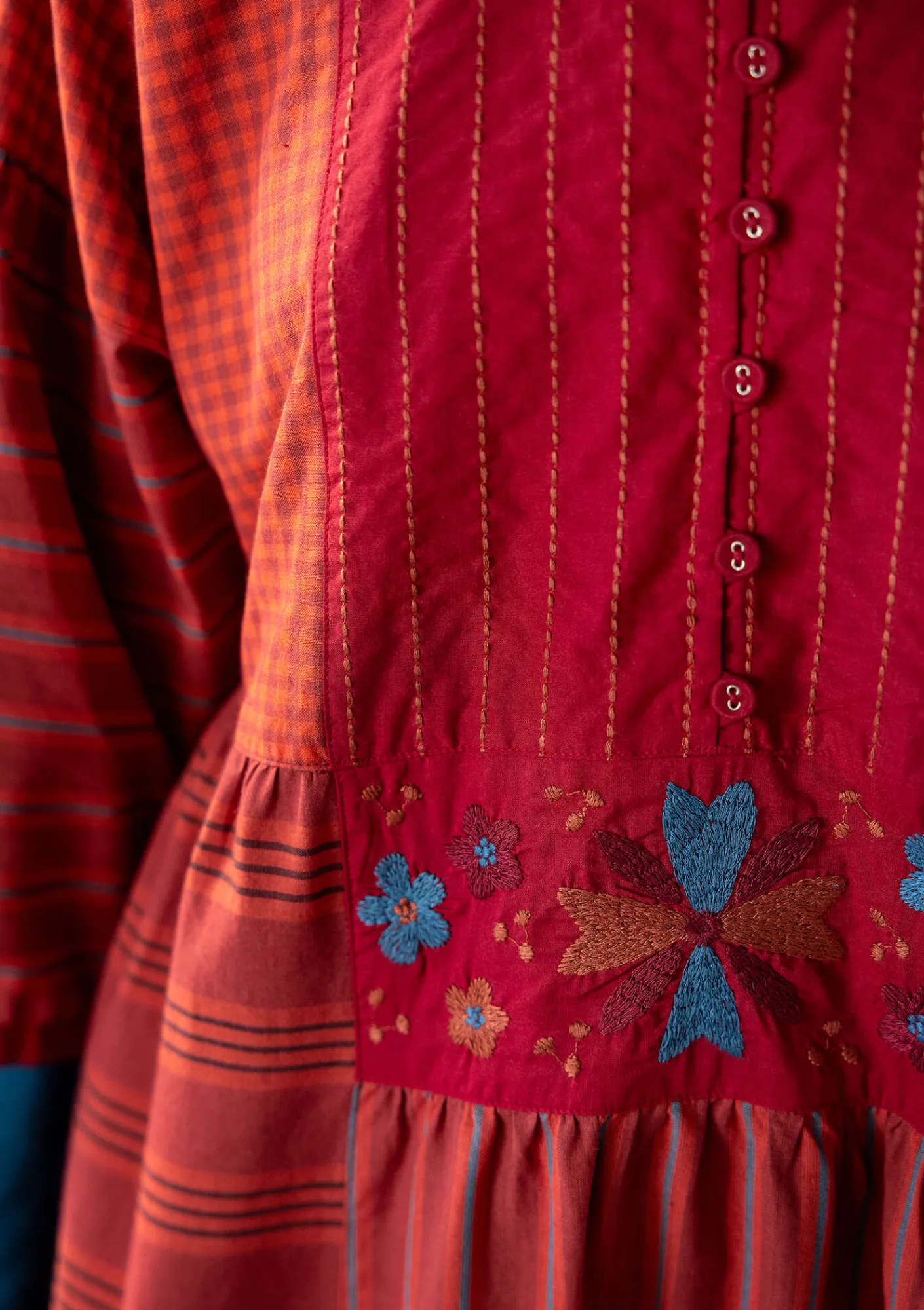 Vävd klänning "Sofia" i ekologisk bomull-Gudrun Sjödén