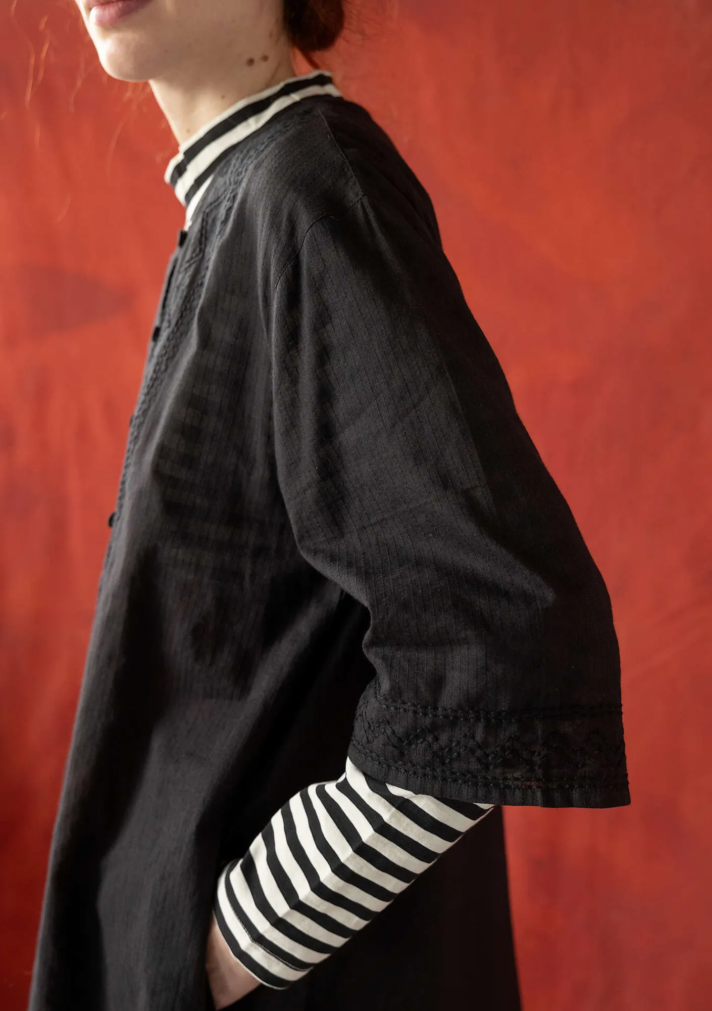 Vävd klänning "Wanja" i ekologisk bomull-Gudrun Sjödén