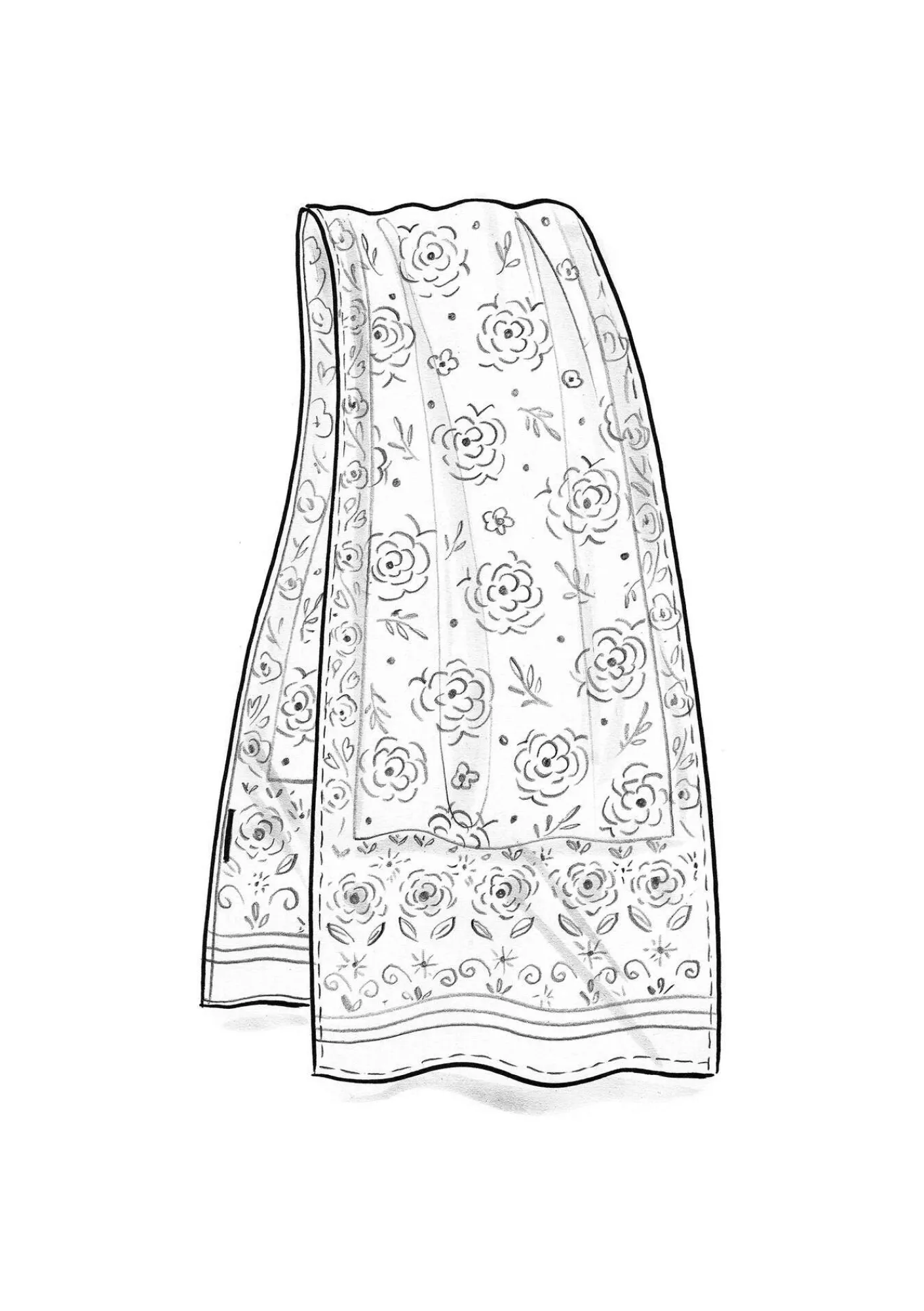 Vävd sjal "Kamelia" i ekologisk bomull/siden-Gudrun Sjödén Online