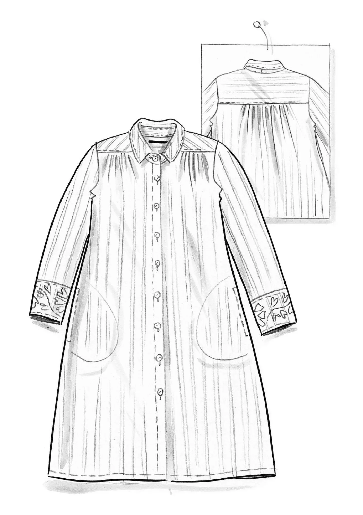 Vävd skjortklänning "Värmland" i ekologisk bomull-Gudrun Sjödén Discount